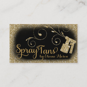 311 Vintage Glam Spray Tan Gold Glitter Schwarz Visitenkarte