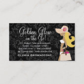 311 Weiß-Bikini-Rosablumenfashionista-Blondine Visitenkarte (Rückseite)