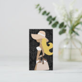 311 Weiß-Bikinifashionista-Blondinen-Hut Visitenkarte (Stehend Vorderseite)