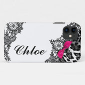 311 weißer Pink-Leopard-Traum in der Licht-Spitze Case-Mate iPhone Hülle (Rückseite (Horizontal))