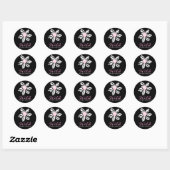 311 Wild Zebra Blume Schwarzer Sticker (Blatt)