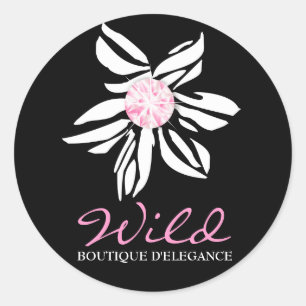 311 Wild Zebra Blume Schwarzer Sticker