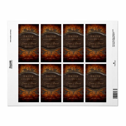 311 Wirbel mit Vintagem Weinetikett Antik (Vorne)