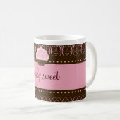 311 Wirbles süßes rosa Brown Kaffeetasse (VorderseiteRechts)