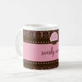311 Wirbles süßes rosa Brown Kaffeetasse (Vorderseite Links)