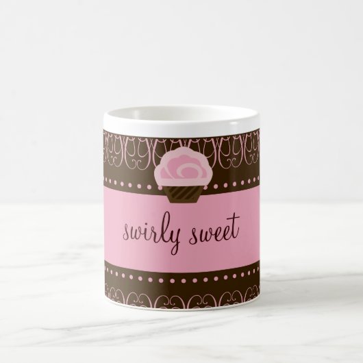 311 Wirbles süßes rosa Brown Kaffeetasse (Mittel)