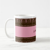 311 Wirbles süßes rosa Brown Kaffeetasse (Links)