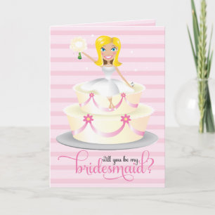 311 wirst du meine Bridesmaid Blonde sein Einladung