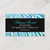 311 Zebra-Glitzer-Aqua Visitenkarte (Rückseite)