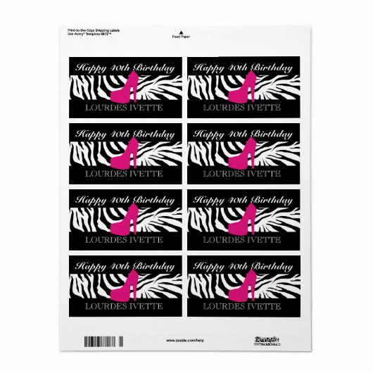 311 Zebra Heel Pink Label (Vorne)