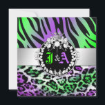 311 Zebra-LeoTique Diamonds Kiss Duo Friend Party Einladung<br><div class="desc">Design von Jill McAmis,  Copyright 2012.</div>