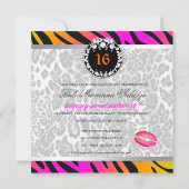 311 Zebra--LeoTiquediamant-Kuss-Neon-Trio Einladung (Rückseite)