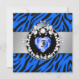 311 Zebra Tique Kiss Queen of Hearts Sweet 16 Einladung
