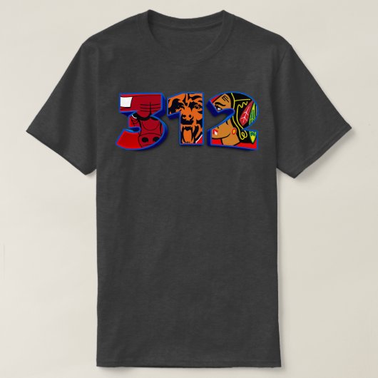 312 Area Code Chicago City Sports T-Shirt (Design vorne)