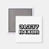 31337 H4X0R MAGNET (Vorderseite/Rückseite)