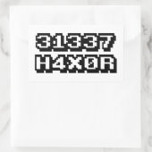 31337 H4X0R RECHTECKIGER AUFKLEBER (Tasche)