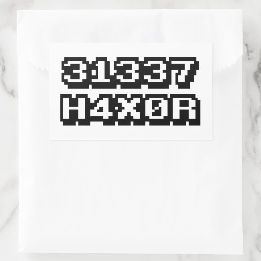 31337 H4X0R RECHTECKIGER AUFKLEBER (Tasche)