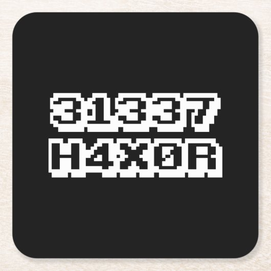 31337 H4X0R RECHTECKIGER PAPPUNTERSETZER (Vorderseite)