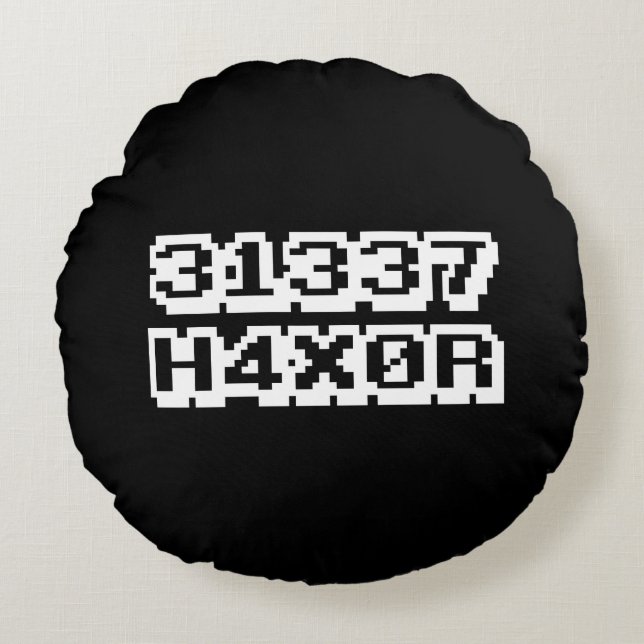 31337 H4X0R RUNDES KISSEN (Vorderseite)