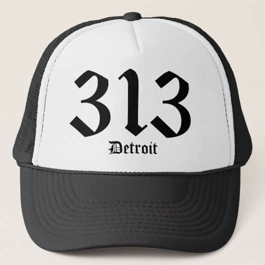 313 Detroit Hut Truckerkappe (Vorderseite)