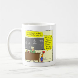 313 jemand erhält einen Prügel Cartoon Kaffeetasse