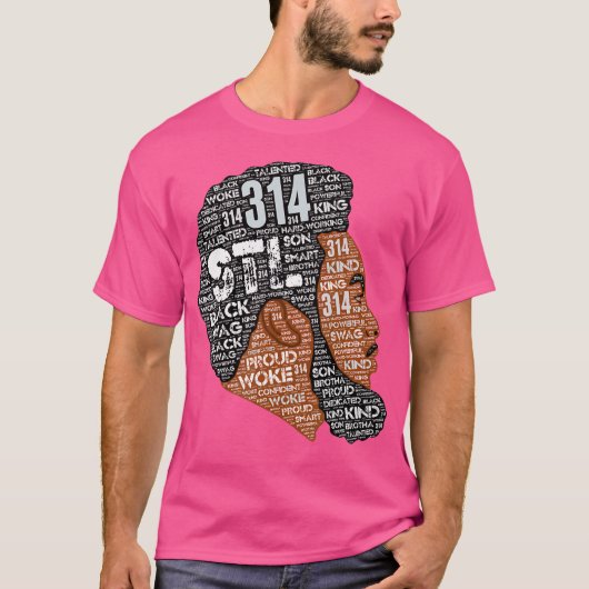 314 Stl Afroamerikanischer Schwarzer Mann Mit Bart T-Shirt (Vorderseite)