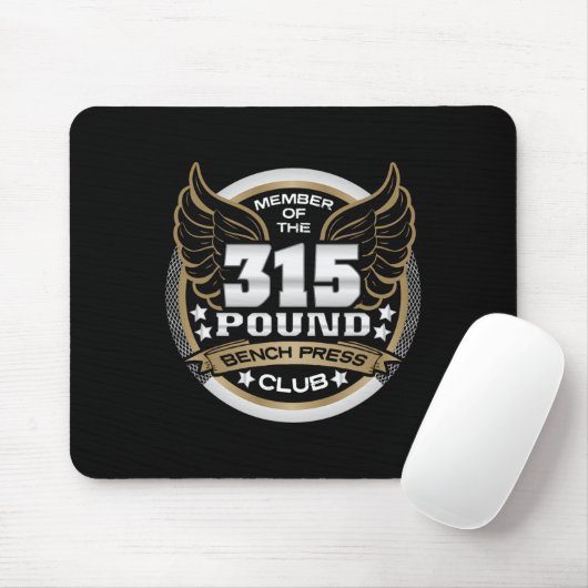 315 Pound Bench Press Club For Powerlifter Weightl Mousepad (Mit Mouse)