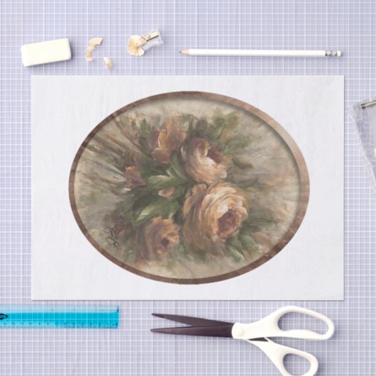 315 Rosen oval Seidenpapier (Handwerk)