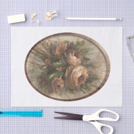 315 Roses oval Seidenpapier (Handwerk)