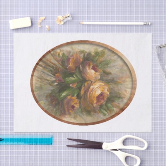 315 Roses oval Seidenpapier (Handwerk)