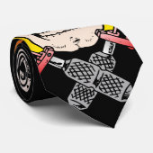 318 Flammenschädel Tattoo Krawatte (Gerollt)