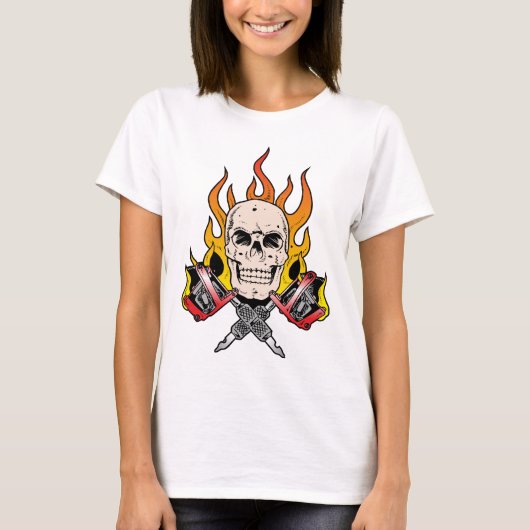 318 Flammenschädel Tattoo T-Shirt (Vorderseite)