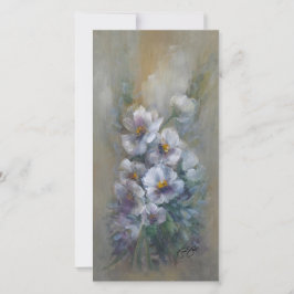 318 white floral 4 x 8" card