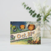31.10 (Vintage Halloween-Karte) Postkarte (Stehend Vorderseite)