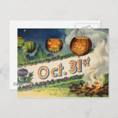 31.10 (Vintage Halloween-Karte) Postkarte (Vorne/Hinten)