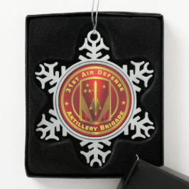 31. Brigade der Luftwaffenartillerie Schneeflocken Zinn-Ornament
