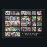 31 Foto Collage Grid - Textfeld - Schwarz-weiß Künstlicher Leinwanddruck<br><div class="desc">Verwenden Sie 31 SQUARE-Fotos, um eine persönliche Foto-Collage zu erstellen. Dieses moderne, saubere Layout enthält einen Textblock in einem serifenlosen Schriftart, um einen Familiennamen oder einen Namen hinzuzufügen. Die Hintergrundfarbe kann im Anpassungsbereich geändert werden. ***Beste Ergebnisse für dieses Multi-Foto-Layout - Ihre Fotos vor dem Hochladen in Quadrate schneiden. Oder verwenden...</div>