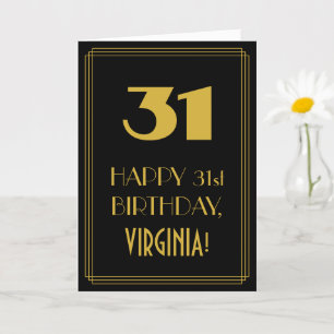 31. Geburtstag – Art Deco inspiriertes Aussehen "3 Karte