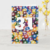 31. Geburtstag Billiard Balls Karte (Gelbe Blume)
