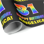 31. Geburtstag: Bold, Fun, Simple, Rainbow 31 Geschenkpapier (Rolleneckpunkt)