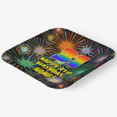 31. Geburtstag: Bunte, lustige feierliche Feuerwer Pappteller (Gewinkelt)