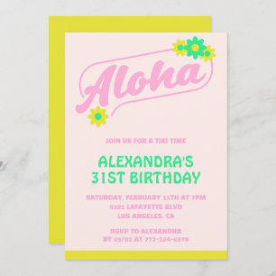 31. Geburtstag Einladungen Tropical Aloha Pink
