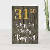 31. Geburtstag: Elegante Imitate Gold Look #, Imit Karte (Vorderseite)