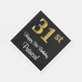 31. Geburtstag ~ Elegante Luxuriöse Imitate Gold L Serviette (Ecke)