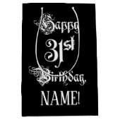 31. Geburtstag: Extravagant, elegant, Script + Ind Mittlere Geschenktüte (Vorderseite)