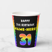 31. Geburtstag: Farbiger Regenbogen # 31, Individu Pappbecher (Vorderseite)