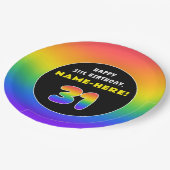 31. Geburtstag: Farbiger Regenbogen # 31, Individu Pappteller (Schrägansicht)