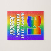 31. Geburtstag: Farbiges, lustiges Regenbogenmuste Puzzle (Horizontal)