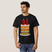 31. Geburtstag — Fun Cake & Candles, w/Individuell T-Shirt (Vorne ganz)