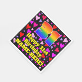 31. Geburtstag: Loving Hearts Pattern, Regenbogen Serviette (Ecke)